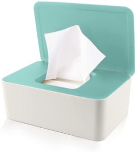 Feuchttücher-Box Baby Feuchttücherbox,Aufbewahrungsbox für Feuchttücher, Baby Tücher Fall Toilettenpapier Box Taschentuchhalter Kunststoff Feuchttücher Spender Tücherbox Serviettenbox (Grün)