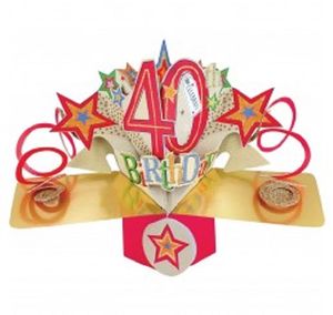 Grußkarte Pop Up Karte 40. Geburtstag, Geburtstagskarten, Glückwunschkarten Geschenke