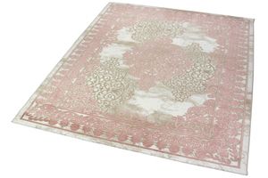Teppich Vintage in Rosa Beige Creme Größe - 80x150 cm