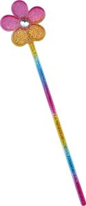 Bristol Novelty Kinder Glitzer-Zauberstab mit Blumen-Design und Glitzer BN1310 (Einheitsgröße) (Regenbogen)