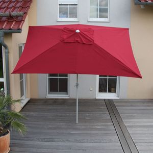 Sonnenschirm Castellammare, Gartenschirm, 2x3m rechteckig neigbar, Polyester/Alu 4,5kg UV-Schutz 50+  bordeaux