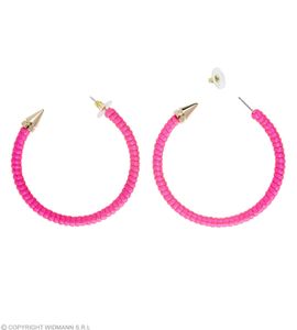 Neon pink Ohrringe  - Zubehör 80er 90 er Jahre Verkleidung