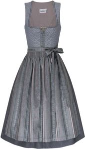 Midi Dirndl Helene in Silber von Nübler, Größe:42