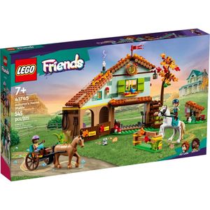 LEGO 41745 Friends Autumns Reitstall Set mit 2 Spielzeug-Pferden, Kutsche und Reitzubehör, Reitstall- und Pferdespielzeug, Bauernhof-Tier-Geschenk für Mädchen, Jungen und Kinder ab 7 Jahren