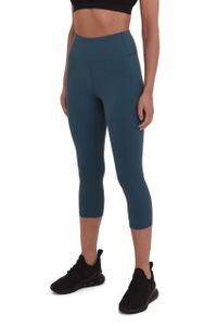 TCA Damen Equilibrium Lauf/Yoga hohe Taille Capri Leggings mit Seitentasche - Blau, M