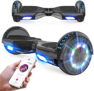 Markboard 6,5 Hoverboard,Self Balance Scooter Elektroroller E-skateboard mit 350W*2 Motorbeleuchtung| RGB LED-Leuchten | Bluetooth-Lautsprecher | carbon schwarz