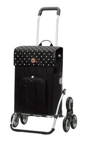 Andersen SHOPPER MANUFAKTUR Einkaufstrolley Treppensteiger Royal Shopper Malit 45L Black schwarz 115cm