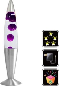 LED Lava Lampe Rakete 35cm Silber - Purple Klar LED Lava Lampe Rakete 35cm Silber - Purple Klar