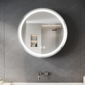 SONNI Rundspiegelschrank mit drei Farbtemperaturen, Radius 60x14 cm, mit Two-Touch-Schalter, hell und dunkel einstellbar, mit Anti-Beschlag-Funktion SONNI Rundspiegelschrank mit drei Farbtemperaturen, Radius 60x14 cm, mit Two-Touch-Schalter, hell und dunkel einstellbar, mit Anti-Beschlag-Funktion