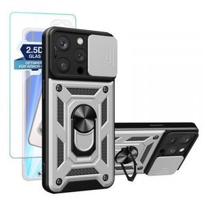 Armor Hülle Camera Protect für Apple iPhone (Glasvariante) - Farbe: Silber - Modellkompatibilität: Für Apple iPhone 15 Pro Max - Displayglas: Mit 9H Displayglas