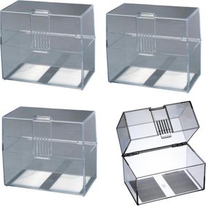 4x Herlitz Karteikasten / Lernbox / DIN A7 / transparent