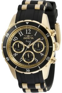 Invicta Angel 35589 Damen armbanduhr - Quarzuhrwerk - Edelstahl mit schwarzen zifferblat - 40mm