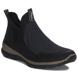 Rieker Damen Boot Stiefelette sportlich dynamische Optik tolle Strukturen N3275, Größe:39 EU, Farbe:Schwarz