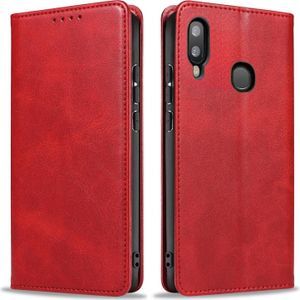Handyhülle für Samsung Galaxy A20e Kunstleder Flip Cover Hülle Handytasche Case Kartenfach Farbe: Rot