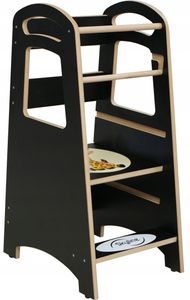 Skyline Steh und Lernturm Baby ab 1 Jahr Montessori Learning Tower Höhenverstellbar Tritthocker Kinder Indoor Möbel Kinderzimmer Trittschemel Kitchen