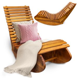 Gartenliege aus Holz wetterfest klappbar ergonomisch - Gartensauna Holzliege für Wellnessbereich Schaukelliege Allbags
