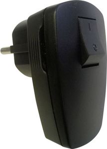 GAO Schuko-Winkelstecker Stecker mit Schalter abschaltbar schwarz 230V