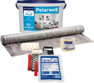plid Premium Polarweiss Innenfarbe Wandfarbe Deckenfarbe Profi Farbe Set 10l - Premiumset
