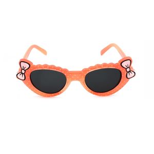 Süße Baby Sonnenbrille Kleinkind Brille Schwarz Getönt UV400 mit Schleifen Orange Markenbrille Rennec ® Brillenbeutel