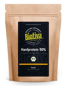 Biotiva Hanfprotein Pulver 50% 400g aus biologischem Anbau
