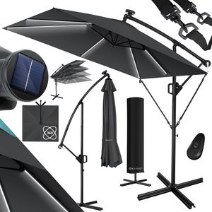 KESSER® Ampelschirm Holly Sonnenschirm Rechteckig mit und ohne LED Solar inkl. Abdeckung + Windsicherung mit Kurbel | Kurbel-Schirm mit Ständer UV-Schutz Aluminium Wasserabweisend Ø350cm Gartenschirm KESSER® Ampelschirm Holly Sonnenschirm Rechteckig mit und ohne LED Solar inkl. Abdeckung + Windsicherung mit Kurbel | Kurbel-Schirm mit Ständer UV-Schutz Aluminium Wasserabweisend Ø350cm Gartenschirm