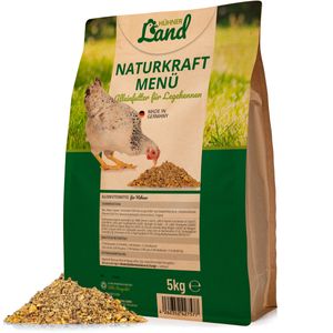 HÜHNER Land Hühnerfutter - Naturkraft Menü 5kg, Alleinfutter für Legehennen mit wertvollen Mineralien, Körnerfutter, Zusatzfutter Hühner