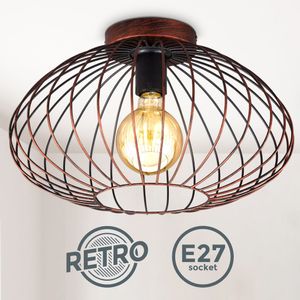 Deckenleuchte Kupfer Retro Deckenlampe Vintage Metall Industriell E27 Wohnzimmer