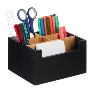 relaxdays Schreibtisch Organizer 5 Fächer schwarz