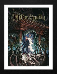 Jujutsu Kaisen Kunstdruck mit Rahmen: Itadori & Sukuna (30 x 40 cm)