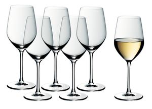 WMF Easy Plus Weingläser Weißwein 6er Set, Weinglas 390 ml, Kristallglas, spülmaschinenfest, transparent