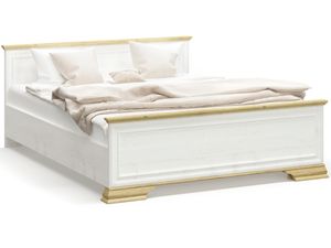 NABBI Manželská postel s roštem Igins LB-160 160x200 cm - sosna Andersen / dub zlatý