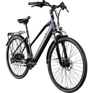 Zündapp Z810 E Bike Trekkingrad Damen ab 155 cm mit Nabenmotor Pedelec Trekking Fahrrad mit 24 Gang und Beleuchtung StVZO, Farbe:schwarz, Rahmengröße:50 cm
