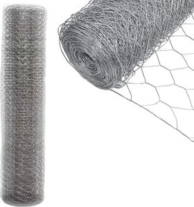 Šestihranné drátěné pletivo drátěný plot králík drát L. 10M/25M drátěné pletivo drátěné pletivo šířka oka 27 * 27mm ( Silver L. 25M H. 0,5M )