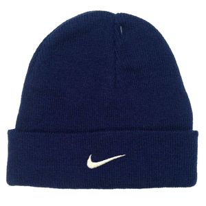 Dětská pletená čepice Nike se Swooshem 441 (jedna velikost) (námořnická modrá)