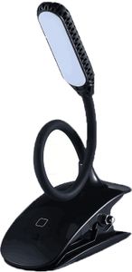 INF Buchlampe - LED Clip-on Lampe zum Lesen & Lernen Schwarz