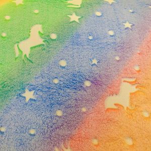 Wellness Fleece Einhorn Glow in the Dark Zuschnitt ab 1x1,65m