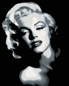 Zuty - Diamantové maľovanie - ČIERNOBIELA MARILYN, 40x50 cm, bez rámu a bez vypnutia plátna