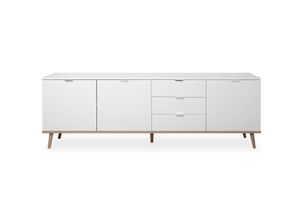 finori Sideboard Göteborg 200 cm weiß Dekor Sonoma Eiche Kommode