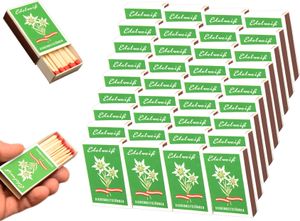 jameitop® Streichhölzer 39 Schachteln Edelweiß Zündholzschachtel Zündhölzer 1482 Stück Sicherheitszündhölzer, 45mm