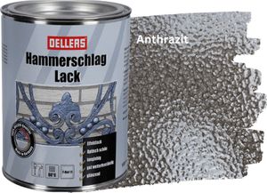 OELLERS Hammerschlaglack 1L Anthrazit 3in1 Metallschutzlack Effektlack Rostschutzlack Lack