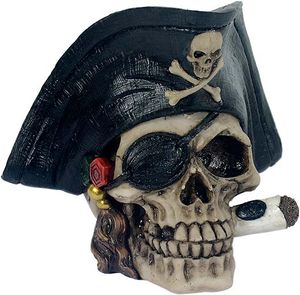 Totenkopf mit Piratenhut - Gothic Halloween Dekoration