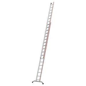 Hymer Schiebeleiter, zweiteilig, 2x18 Sprossen, Länge 5,30 / 9,22 m, Reichhöhe 9,92 m, Gewicht 26,9 kg