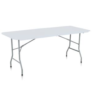 Strattore Bufetový stôl Pivný stanový stôl Kempingový stôl Skladací stôl 180 x 70 x 74 cm - plast v bielej farbe