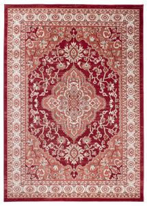 Mazovia Dywan Czerwony Orientalny, Vintage - Salon, Sypialnia, Jadalnia, Biuro - Średnie Runo - Prostokąt - Motyw Tradycyjny, Etniczny - 60x100 cm
