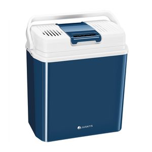 Juskys elektrische Kühlbox 24 Liter 12 V / 230 V für Auto, Lkw, Reisemobil, Camping - Mini Kühlschrank kalt & warm - thermoelektrische Box - Blau