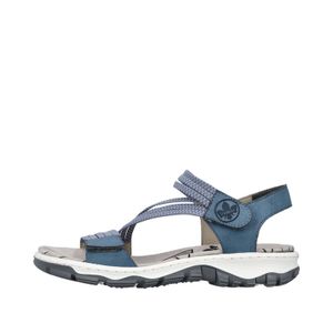 Rieker Damen Sandale Trekking Outdoor Stretch Klettverschluss schmal 68871, Größe:41 EU, Farbe:Blau