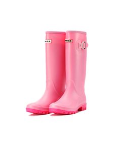 Damen Regenstiefel Gummi Wasserdicht Hohe Stiefel,Farbe: Pink,Größe:38
