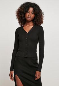 Urban Classics Ladies - Short Rib Knit Cardigan schwarz - 5X