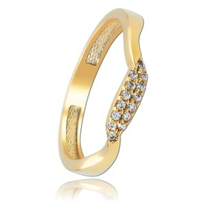 Balia Ring Welle für Damen gefertigt aus 333 Gelbgold mit Zirkonia BGR016G54