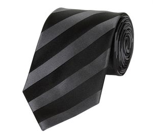 Fabio Farini - Krawatte - verschiedene Herren Krawatten - klassische Streifen Schlips in 8cm Breit (8cm), Schwarz/Dunkelgrau